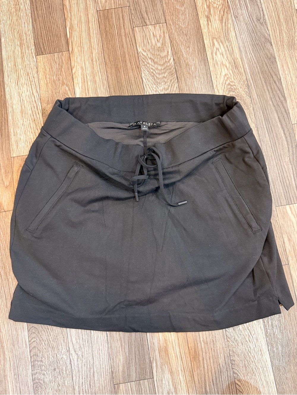 Athleta Black Drawstring Mini Skort